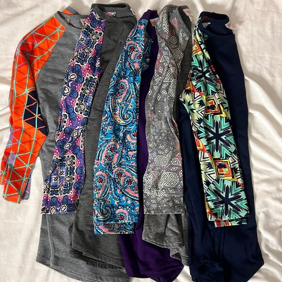 LuLaRoe Randy Baseball Tees - set of 5 - 3/4 sleeve EUC XXS - Picture 1 of 7